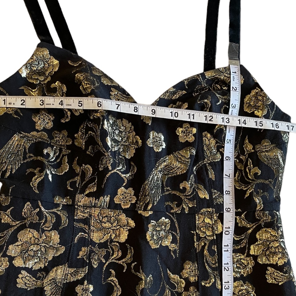 NWT Anthropologie Maeve Slim Jacquard Gold Dress Size 10 - Picture 5 of 10